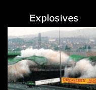 Explosives in demolition bridges buildings